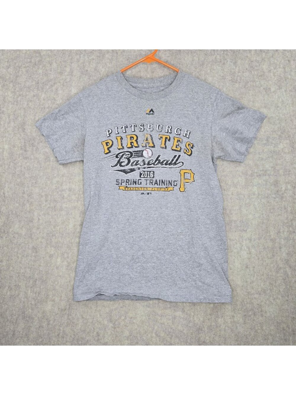 Majestic Mens T-Shirt Grey Pittsburgh Pirates 2016 Spring Training Baseball